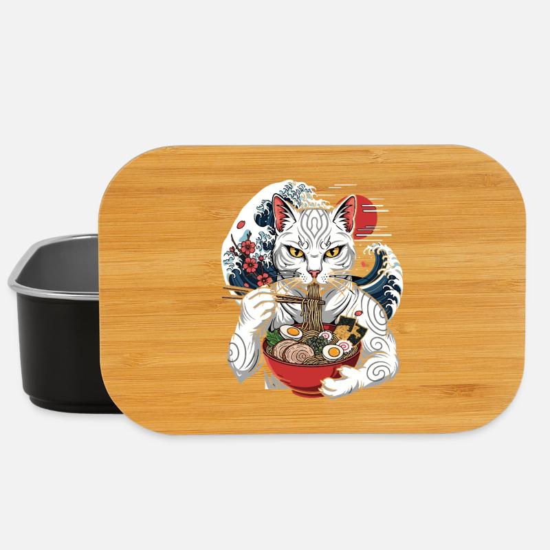 Chat ramen japonais tatouage Chat Japonais Mangean - Boîte à goûter - noir