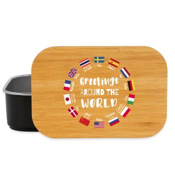 Grüße aus aller Welt - Hallo in allen Sprachen - Lunch Box - Schwarz - Vorne
