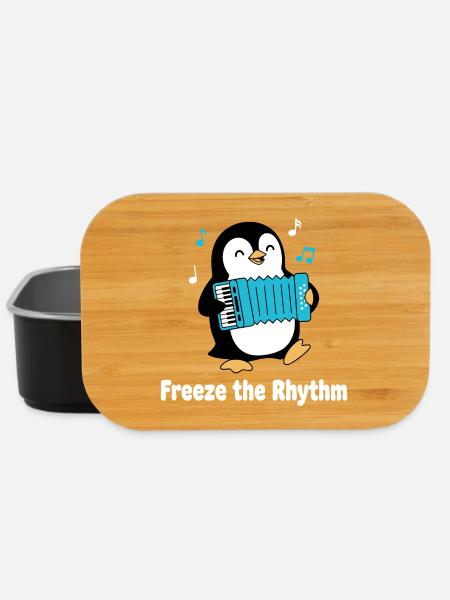 Penguin mit Akkordeon - Lunch Box - Schwarz