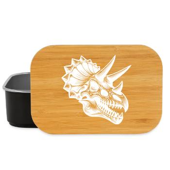 Dinosaur Triceratops Head Fossil Bone - Lunch Box - black - Front