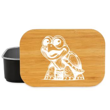 Bébés tortues aux grands yeux - Boîte à goûter - noir - Devant