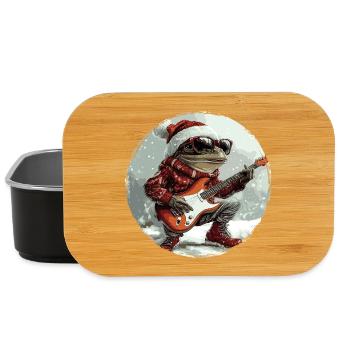 Frog Christmas Guitar - Lunch Box - black - Front