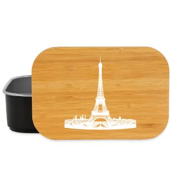 Französischer Blickfang Eiffelturm typisch Paris - Lunch Box - Schwarz - Vorne