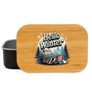 Ski Skiing Skier - Lunch Box - black - Front