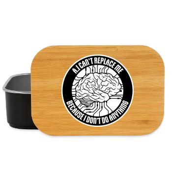 AI Can't Replace Me I Don't Do Anything Humor Joke - Lunch Box - black - Front