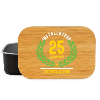 Anniversaire de l’installateur 25 ans 25e - Boîte à goûter - noir - Devant
