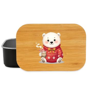 Eisbär im roten Weihnachtspullover - Lunch Box - Schwarz - Vorne