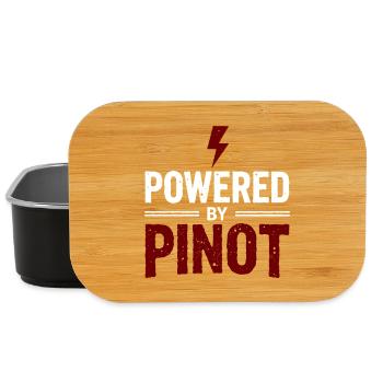 Powered by Pinot Wein Energie Spruch - Lunch Box - Schwarz - Vorne