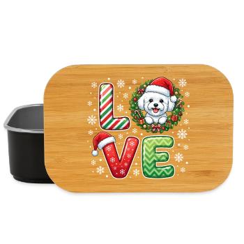Bichon Frisé Love Weihnachten Hund Geschenk Süß - Lunch Box - Schwarz - Vorne