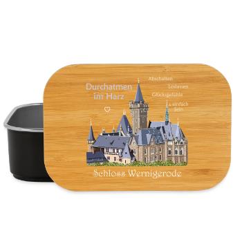 Wernigerode im Harz, Handzeichnung Schloss - Lunch Box - Schwarz - Vorne