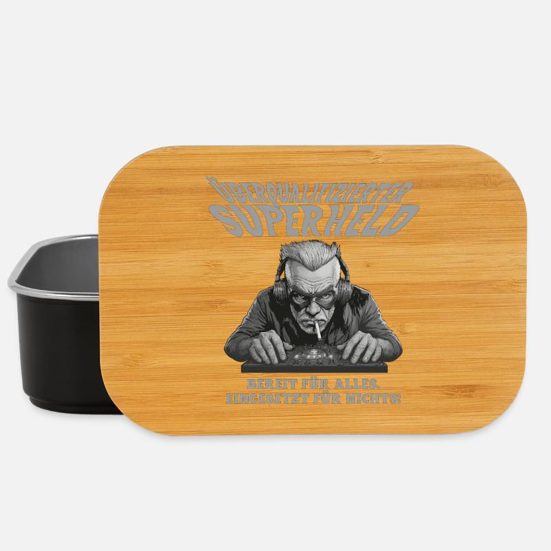 Overqualified Superhero - For All Heroes - Lunch Box - black