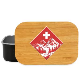 Swiss Switzerland Switzerland Suisse Ski Mountains Sports - Lunch Box - black - Front