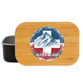 Schweiz Swiss Suisse Switzerland Wintersport Berge - Lunch Box - Schwarz - Vorne