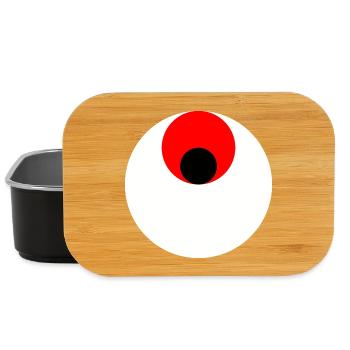 3 circles, white, red and black - Lunch Box - black - Front
