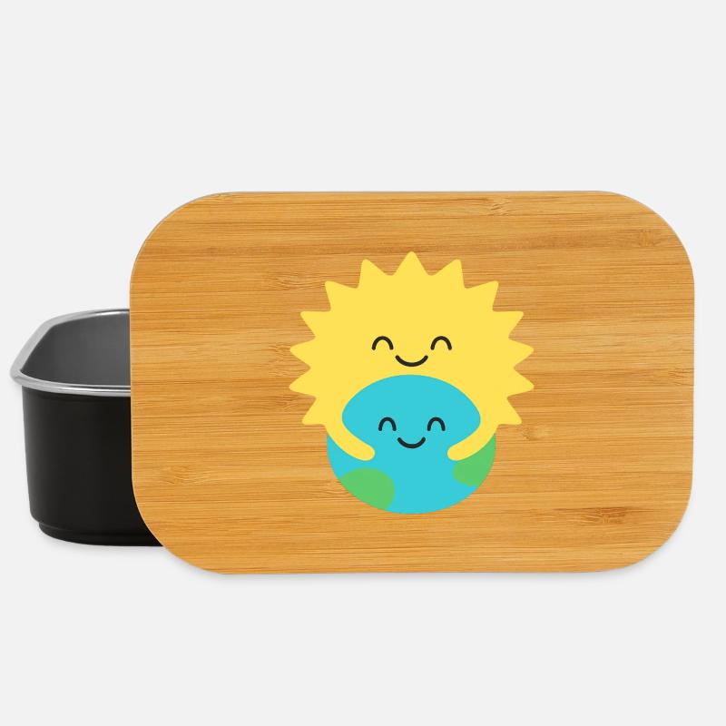 Umarmte Erde und Sonne - Lunch Box - Schwarz