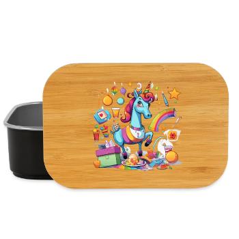 Colorful Unicorn Party Magic - Lunch Box - black - Front
