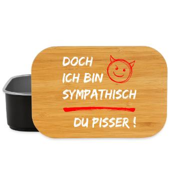 Doch ich bin Sympathisch-Du Pisser-Funny Statement - Lunch Box - Schwarz - Vorne