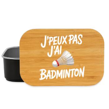 I can't, I have badminton. - Lunch Box - black - Front