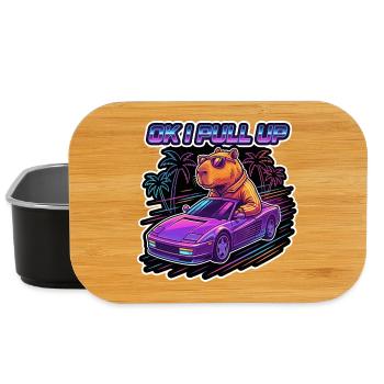OK I Pull Up Capybara Retro - Lunch Box - black - Front