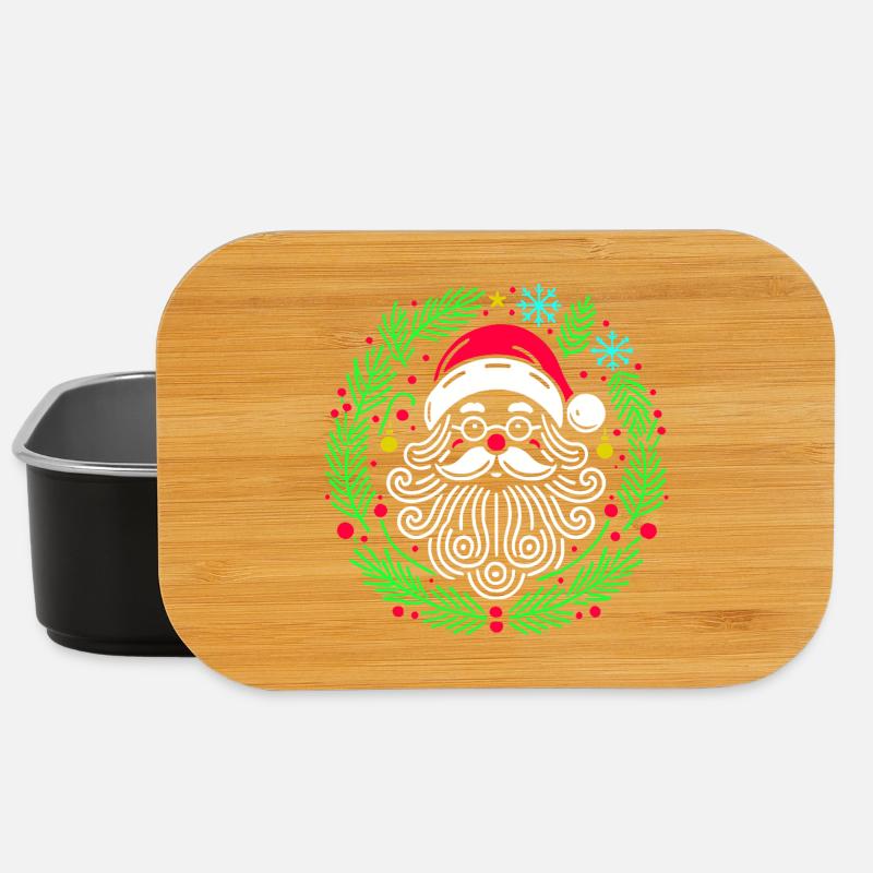 Weihnachtsrunder Weihnachtsmann mit Ästen - Lunch Box - Schwarz