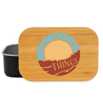Enjoy The Little Things Dankbarkeit Achtsamkeit - Lunch Box - Schwarz - Vorne