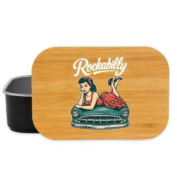 Rockabilly Vintage Car Pin Up Retro Gift - Lunch Box - black - Front