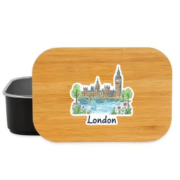 London Skyline Big Ben Parliament Bridge Kunst - Lunch Box - Schwarz - Vorne