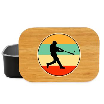 Retro Baseball Silhouette Vintage Sunset Sports - Lunch Box - Schwarz - Vorne