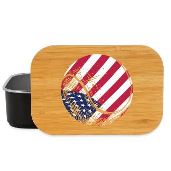 Patriotischer Tennisball Amerikanische Flagge Sportfan Gif - Lunch Box - Schwarz - Vorne
