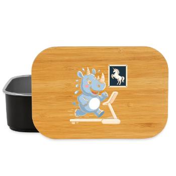 Treadmill Rhino - Funny Unicorn T-Shirt - Lunch Box - black - Front