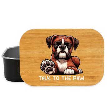 Talk to the Paw Boxer Boxerhalter Boxerhund  - Lunch Box - Schwarz - Vorne