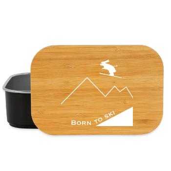 Geboren zum Skifahren - Lunch Box - Schwarz - Vorne