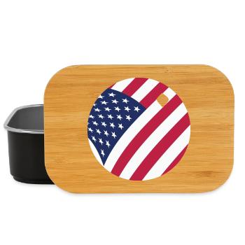 USA Flag Ping Pong Ball Patriotic Table Tennis - Lunch Box - black - Front