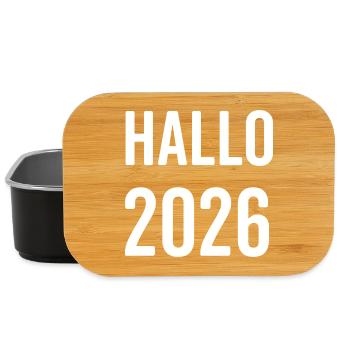 Bonjour 2026 : Police futuriste en grand caractère - Boîte à goûter - noir - Devant