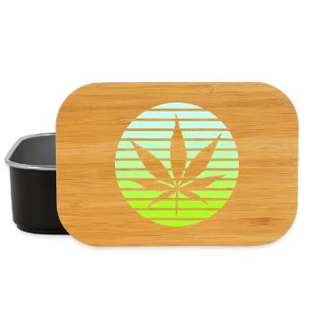 Cannabis Hanfblatt Retro Sunset Vintage Stil - Lunch Box - Schwarz - Vorne