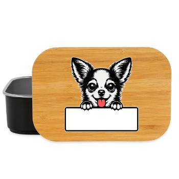 Chihuahua with name tag - Lunch Box - black - Front