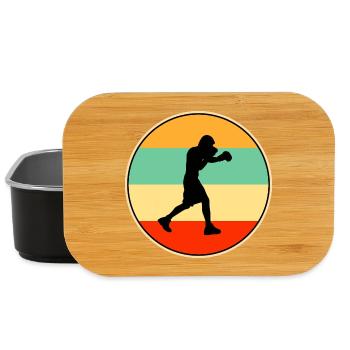 Retro-Box-Silhouette-Kampfsportler - Lunch Box - Schwarz - Vorne