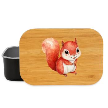 Waldtier, niedliches Eichhörnchen für Kinder - Lunch Box - Schwarz - Vorne