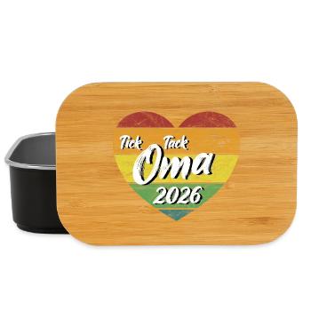 Tick Tack Oma 2026 werdende Uroma Omama 2026 retro - Lunch Box - Schwarz - Vorne