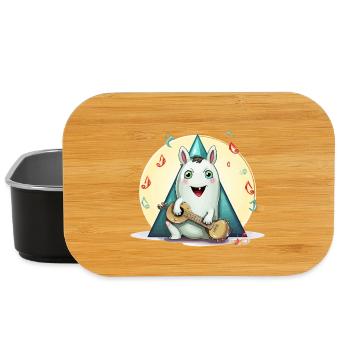 Un lapin de musique au camping - Boîte à goûter - noir - Devant