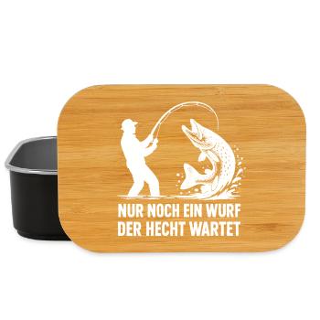 Hecht Wartet Ein Wurf Angeln Angler Geschenk - Lunch Box - Schwarz - Vorne
