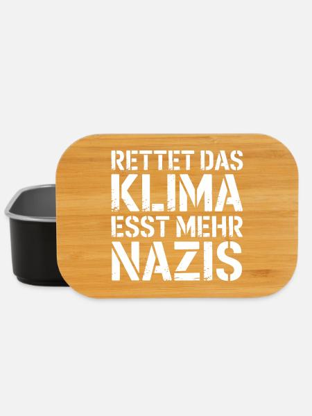 Rettet das Klima esst mehr Nazis - Gegen Rechts - Lunch Box - Schwarz