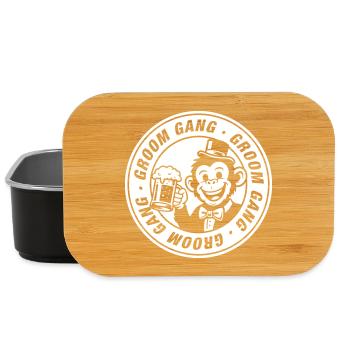 Bande de mariés Singe de la fête de garçon - Boîte à goûter - noir - Devant
