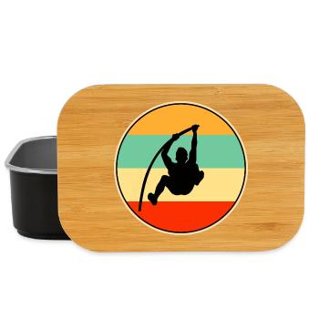 Vintage-Stangen-Hochsprung-Silhouette Retro-Sonnenuntergangskunst - Lunch Box - Schwarz - Vorne