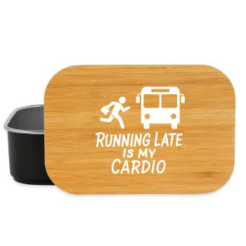 Running Late is My Cardio - Adult Life Humour - Lunch Box - black - Front