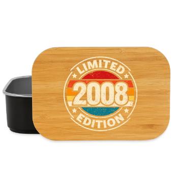 Vintage 2008 – 18th Birthday Milestone Design - Lunch Box - black - Front