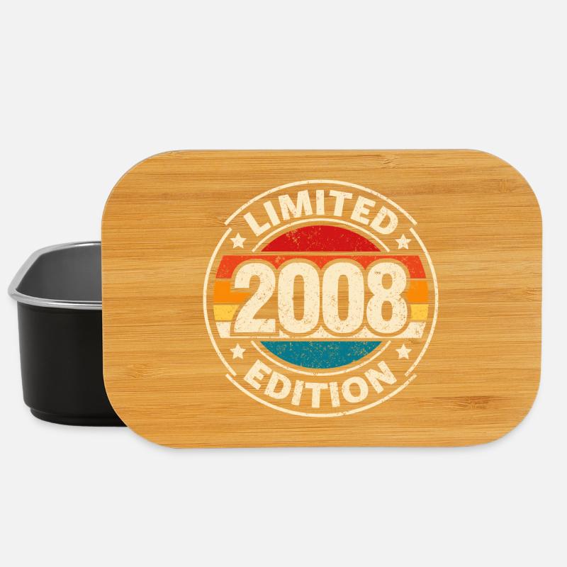 Vintage 2008 – 18th Birthday Milestone Design - Lunch Box - black
