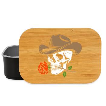 Skeleton Cowboy Rose - Lunch Box - black - Front