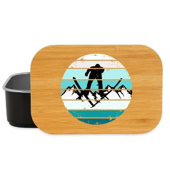 Ski Retro Sunset Skifahren Wintersport - Lunch Box - Schwarz - Vorne