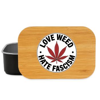 J’aime l’herbe, je déteste le fascisme - Produits dérivés antifascistes - Boîte à goûter - noir - Devant